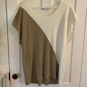 Zara Gold and White Tunic